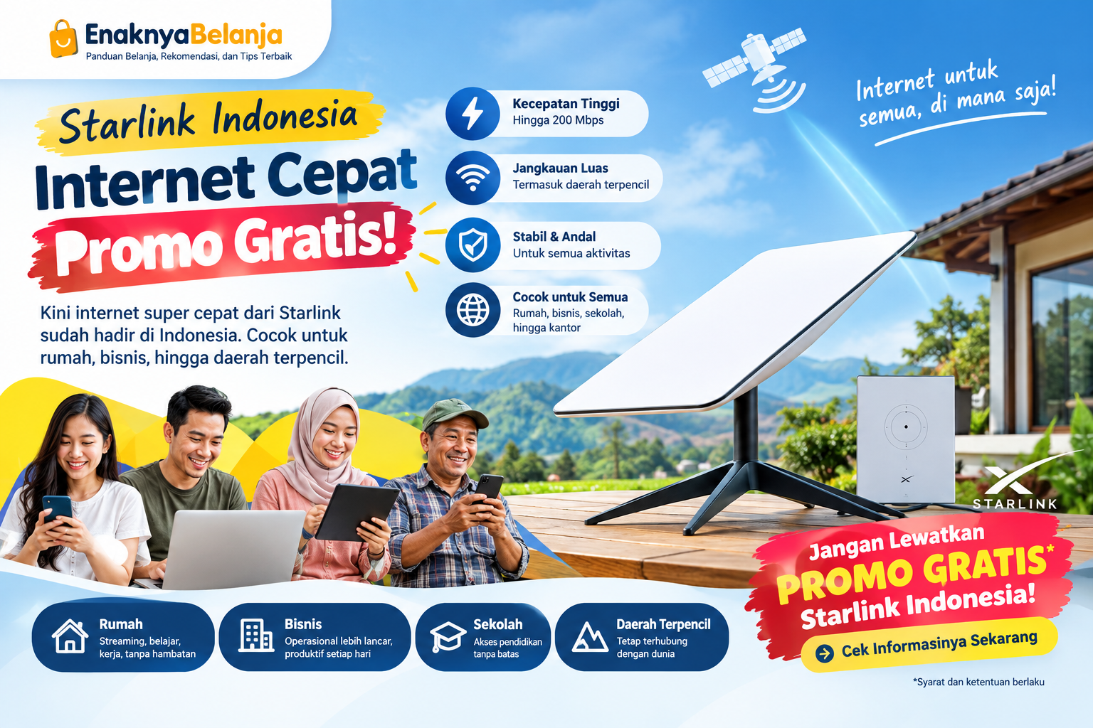 Starlink Indonesia: Internet Satelit untuk Rumah, Kerja, Bisnis, hingga Daerah Terpencil